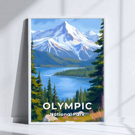 Olympischer Nationalpark | Washington Travel Paint Poster