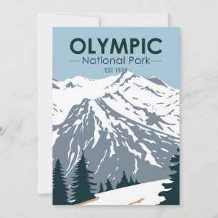 Olympischer Nationalpark Washington Vintag Feiertagskarte