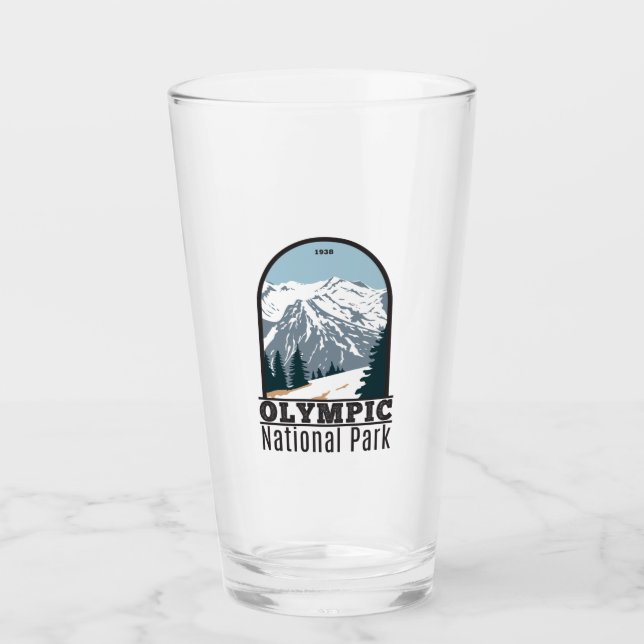 Olympischer Nationalpark Washington Vintag Glas (Vorderseite)