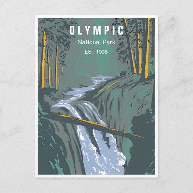 Olympischer Nationalpark Washington Vintag Postkarte (Vorderseite)