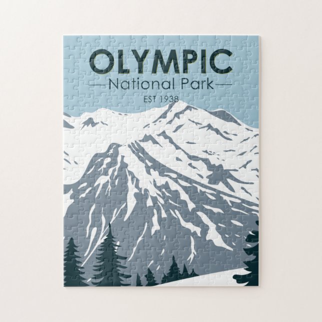 Olympischer Nationalpark Washington Vintag Puzzle (Vertikal)