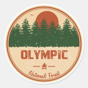 Olympischer Nationalwald Runder Aufkleber