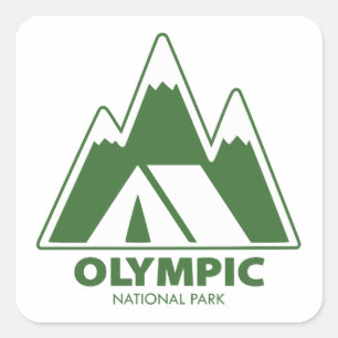 Olympisches Nationalpark-Camping Quadratischer Aufkleber