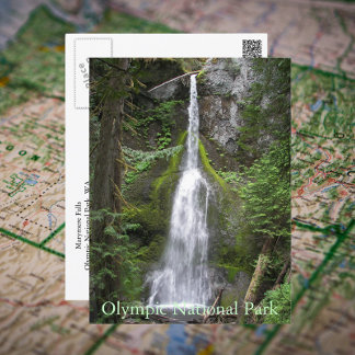 Olympisches Nationalpark Wasserfall Foto Postkarte