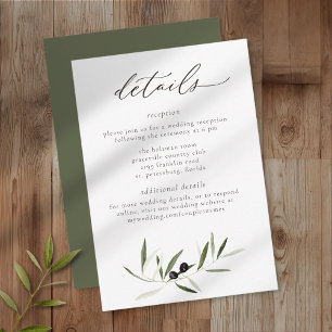 Ölzweig-Aquarell-Elegante-Minimalistische-Hochzeit Begleitkarte
