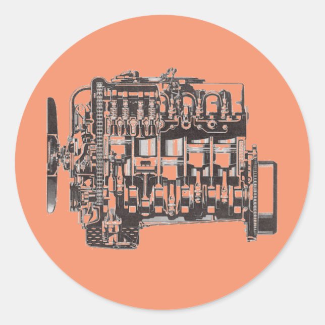 OM617 Motor-Aufkleber Runder Aufkleber (Vorderseite)