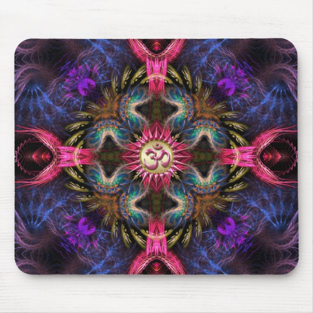 Om Angels Fraktal New Age Art Mousepad (Vorne)