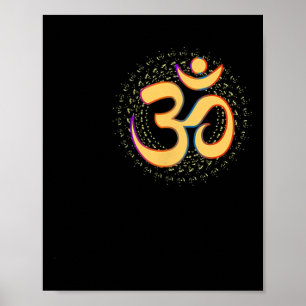 Om Aum Omkara altes Symbol Kunst spirituelle Yoga Poster