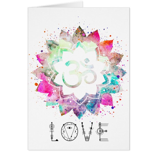 * Om AUM Symbol Lotus Flower Mandala LOVE (Vorne)