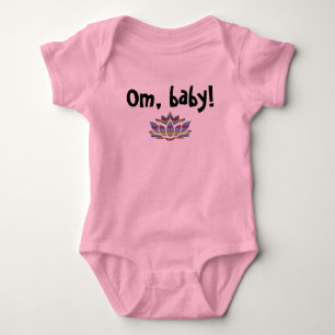 Om, Baby! mit Lotus - Mädchen Creeper Baby Strampler