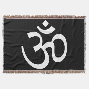 Om Black Pillow Decke