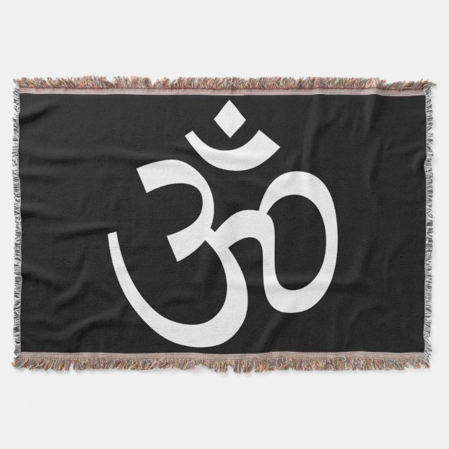 Om Black Pillow Decke (Vorderseite)