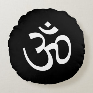 Om Black Pillow Rundes Kissen