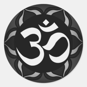Om Black & White Peace Symbol Runder Aufkleber