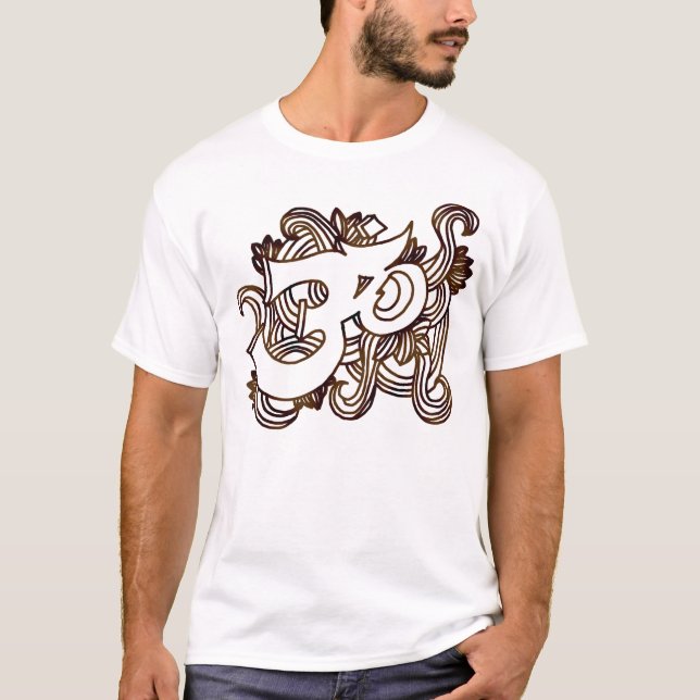 OM braunes Handsketch T-Shirt (Vorderseite)