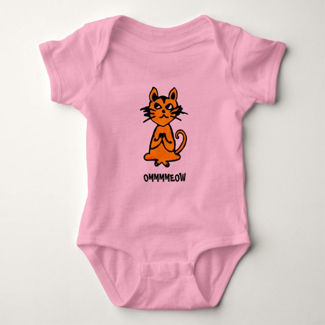 Om Cat - Baby Yoga Kleidung Strampler (Vorderseite)