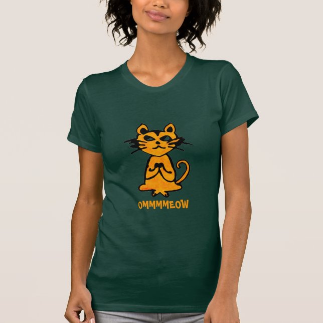 Om Cat - Funny Yoga T - Shirt für Frauen (Vorderseite)