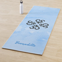 Om Compass Rose, Blue Watercolor, Om-Symbol