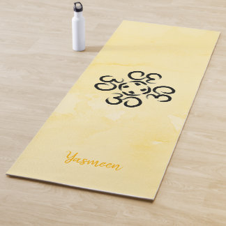Om Compass Rose, Gelb Wasserfarbe, Ohm Übung Yogamatte