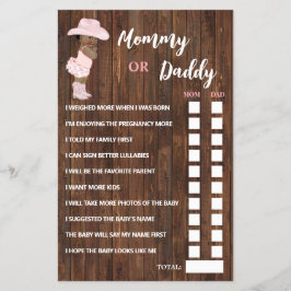 OM Cowgirl Mama oder Vater Said Baby Shooting Game Flyer