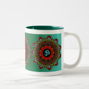 OM der Chaos-Tasse - friedlich Zweifarbige Tasse