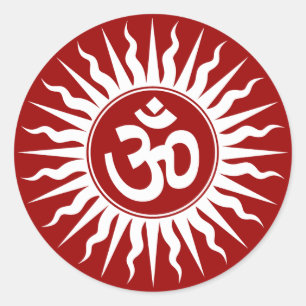 Om Design Runder Aufkleber