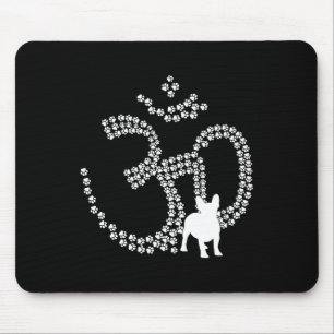Om Dog Pfoten Französische Bulldogge Yoga Aum Ohm Mousepad