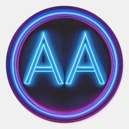 OM Erholung Neonlicht Runder Aufkleber