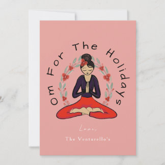 'Om For The Holidays' Family Yoga Holiday Card Feiertagskarte