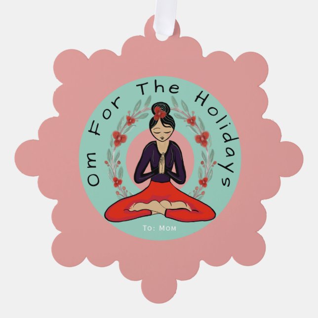 Om For The Holidays Ornament Card Karte (Vorderseite)