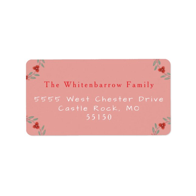 'Om For The Holidays' Yoga and Wreath Adressaufkleber (Vorne)