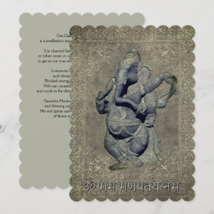 Om Gan Ganpataye Mantra an Lord Ganesha Feiertagskarte