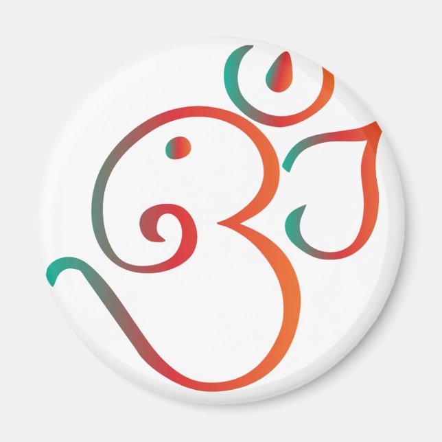 Om-ganpati-grün-orange Magnet (Vorne)