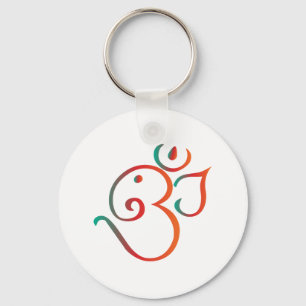 Om-ganpati-grün-orange Schlüsselanhänger