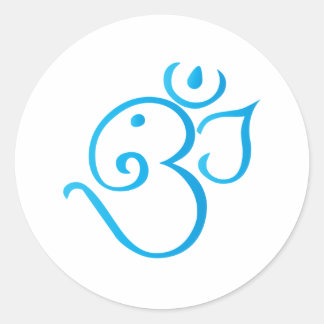 Om-ganpati-turqoise Runder Aufkleber