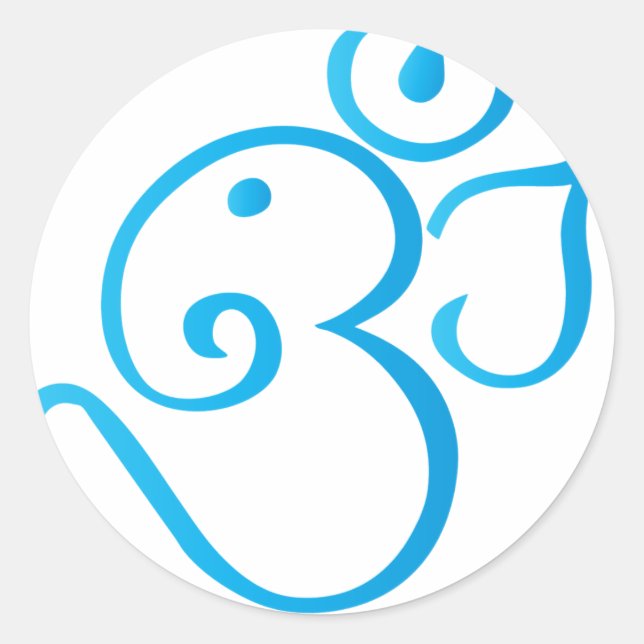 Om-ganpati-turqoise Runder Aufkleber (Vorderseite)