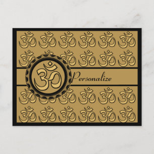 Om Gold Postcard Personalisieren Postkarte