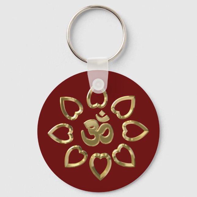Om goldenes Symbol Schlüsselanhänger (Vorderseite)