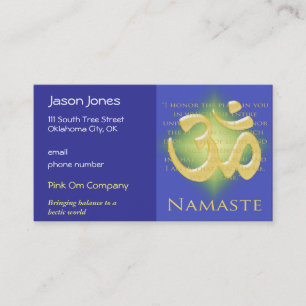 OM im Blau u. im Gold - Namaste Terminkarte