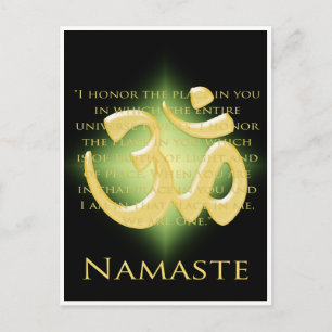 Om in Black & Gold - Namaste Postkarte