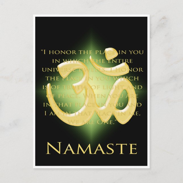 Om in Black & Gold - Namaste Postkarte (Vorderseite)