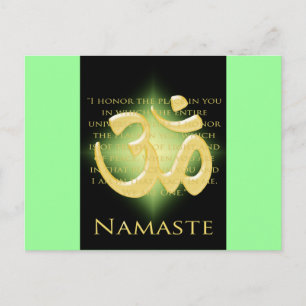 Om in Black & Gold - Namaste Postkarte