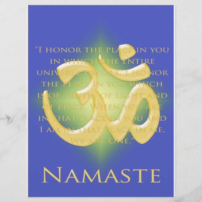 Om in Blue & Gold - Namaste Flyer (Vorne)