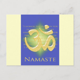 Om in Blue & Gold - Namaste Postkarte