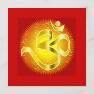 OM in den Orangen u. im Gold - Namaste Einladung