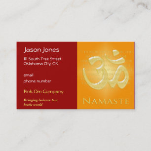 OM in den Orangen u. im Gold - Namaste Terminkarte
