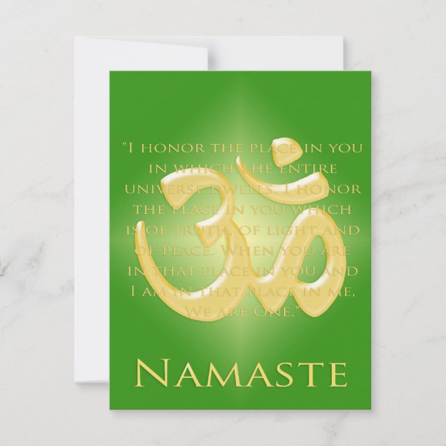Om in Green & Gold - Namaste (Vorderseite)