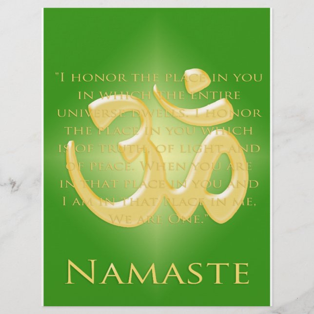 Om in Green & Gold - Namaste Flyer (Vorne)