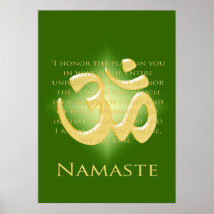 Om in Green & Gold - Namaste Poster