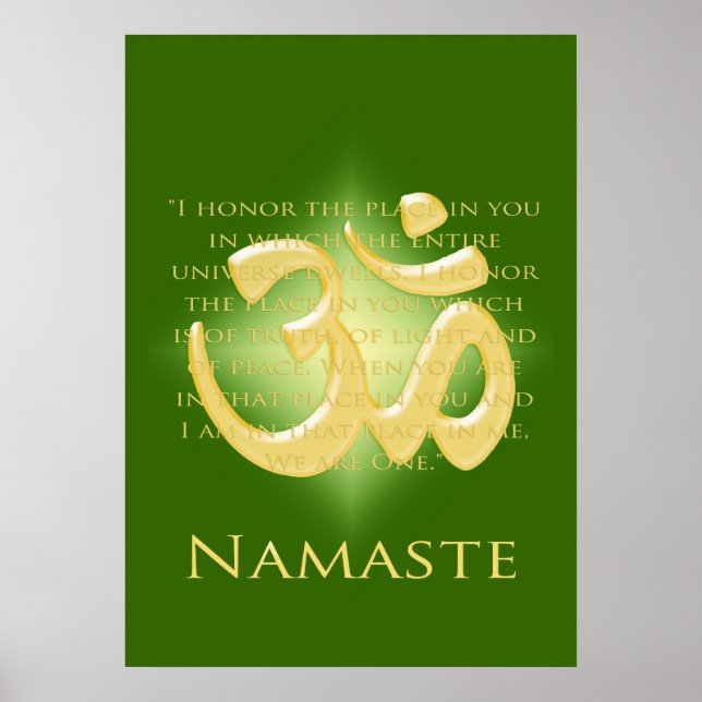 Om in Green & Gold - Namaste Poster (Vorne)